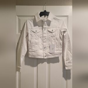 Anthropologie EDWIN Womens Evie White Denim Jacket, Size small